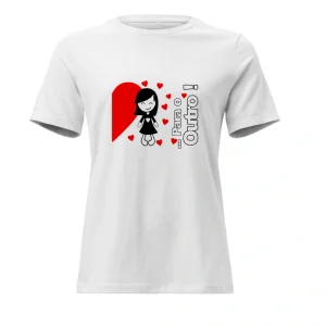 Camisa Feminina Baby Look Dia dos Namorados Metade Para o Outro